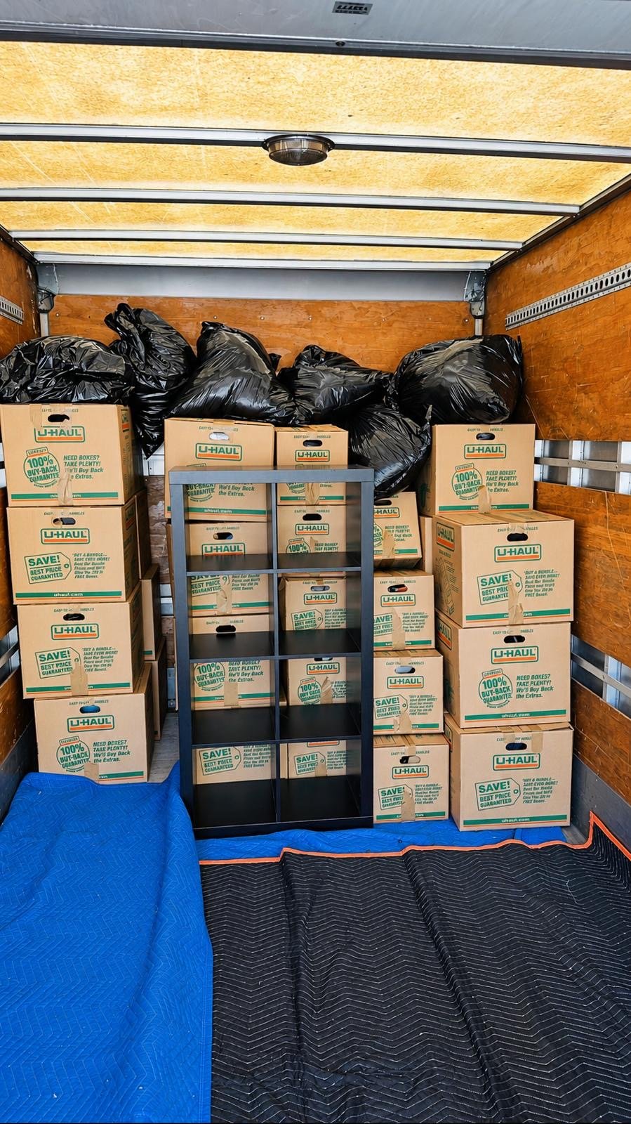 Packed moving truck