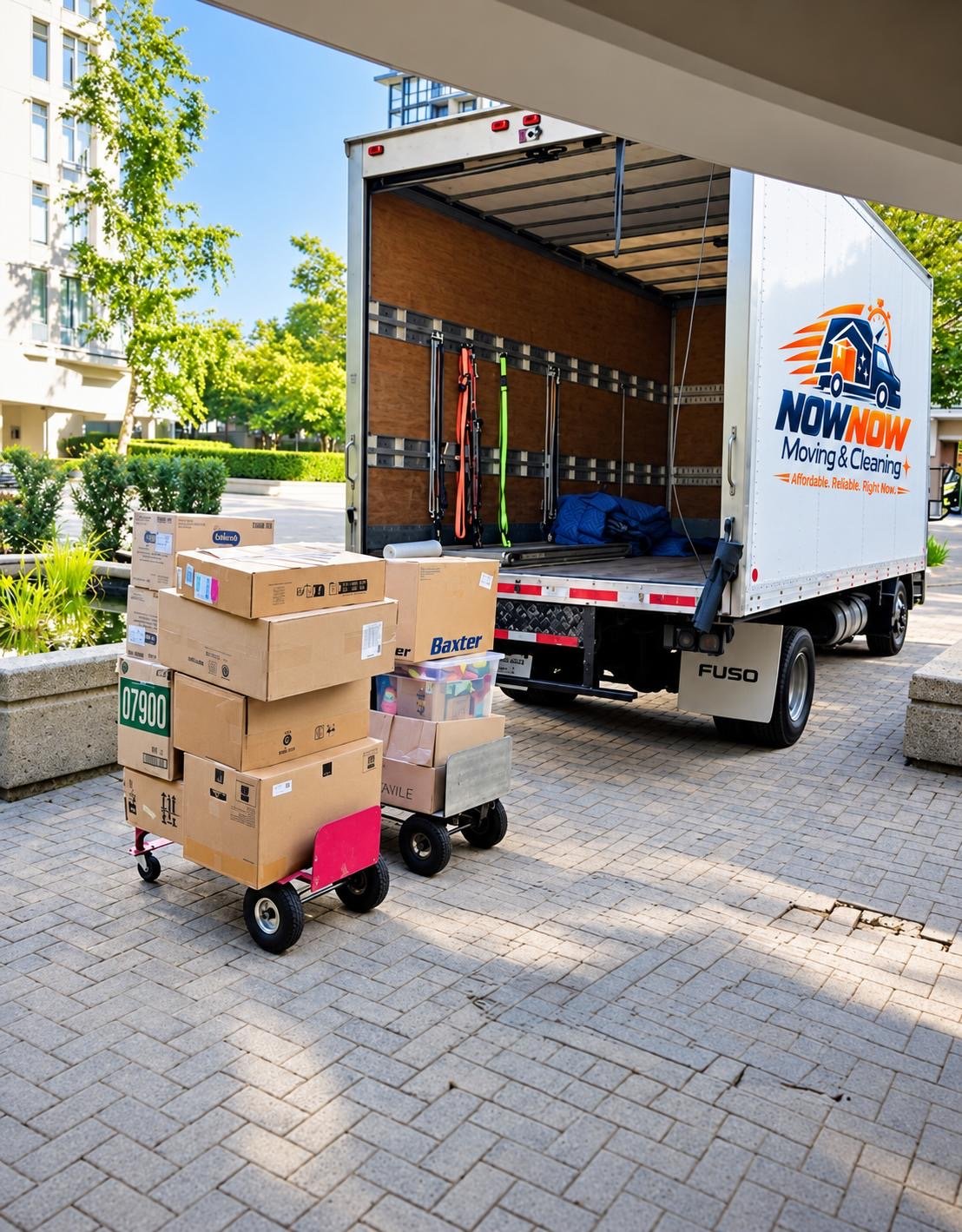 NowNow truck with boxes ready for unloading